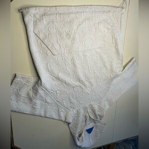 Embossed White Hoodie